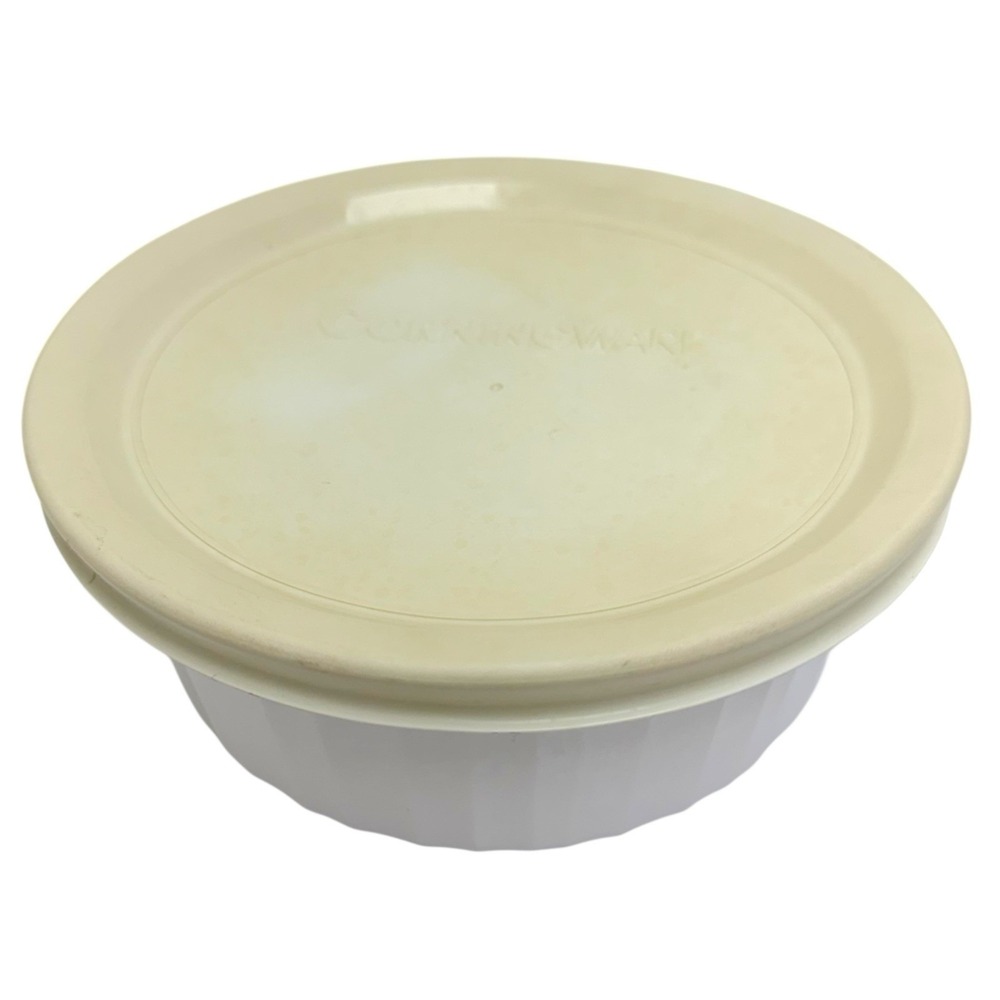Vtg Corning Ware 500mL F-16-B Round Bowl w/Lid Microwave‎ Fridge Dishwasher Safe
